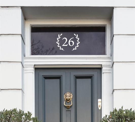 White Flower Crown House Numbers