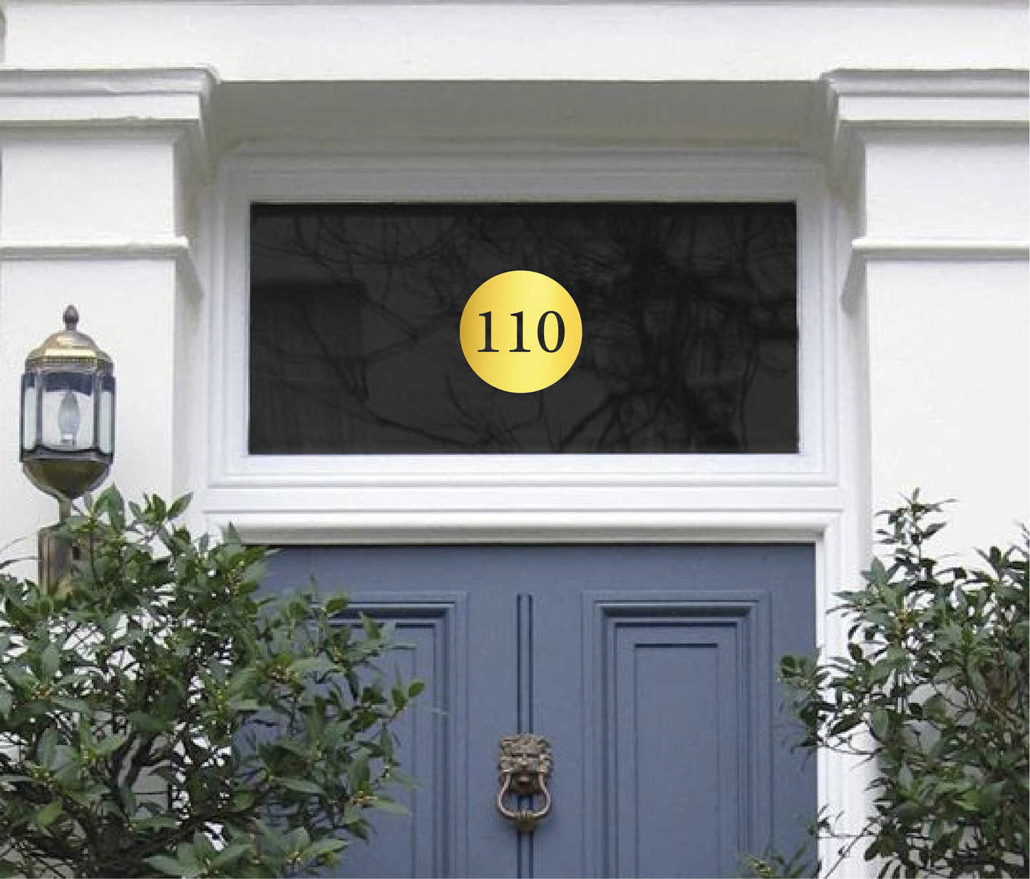 Chrome Gold House Numbers in Circle