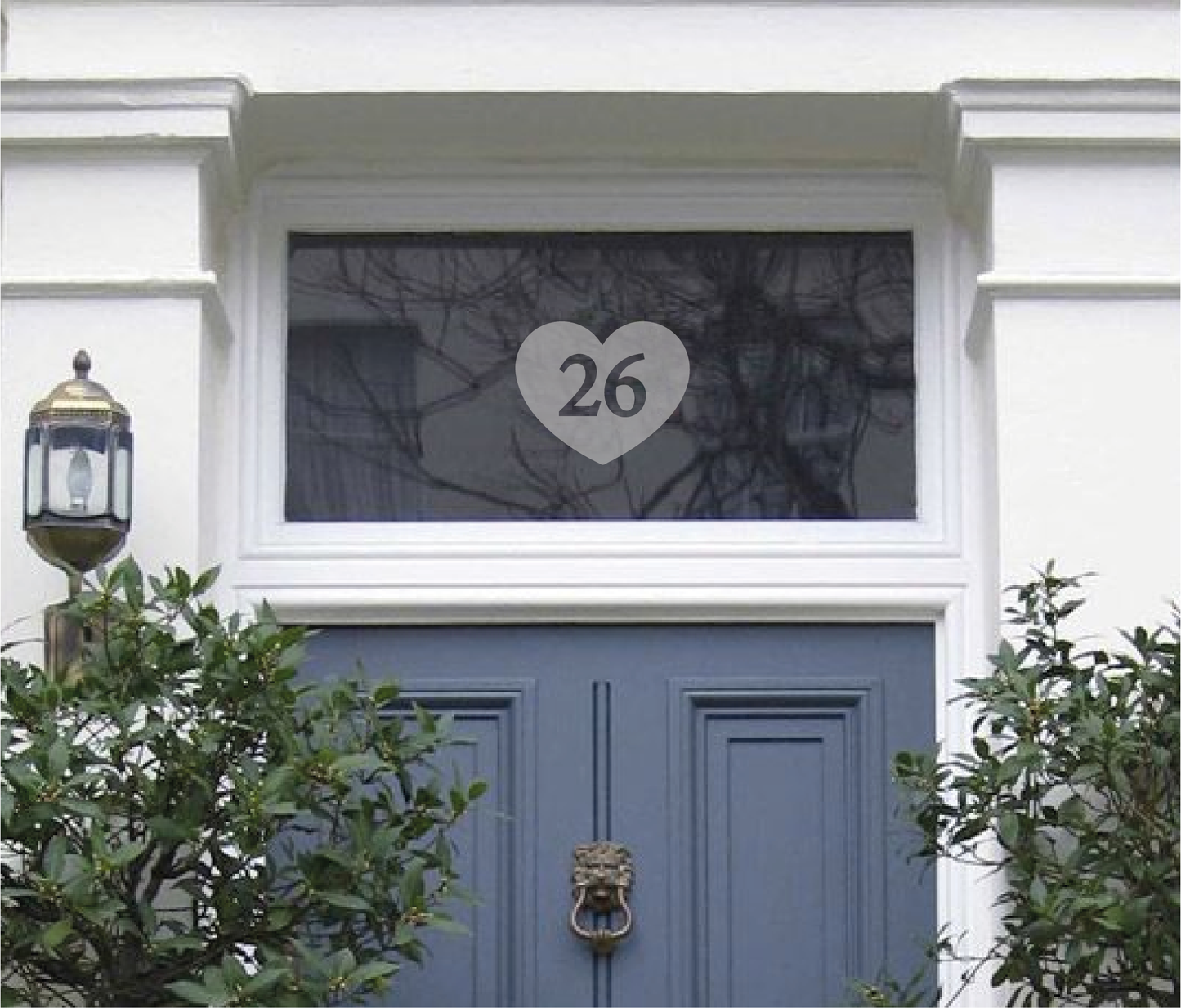 Frosted Etched Heart House Numbers